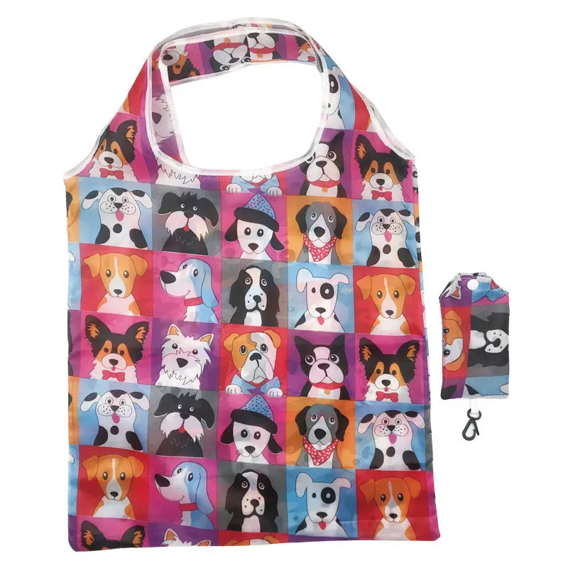 Reusable Shopping Bag Nylon Foldable Grocery Bag Creative Eco-Friendly Tote Bag Lightweight and Durable