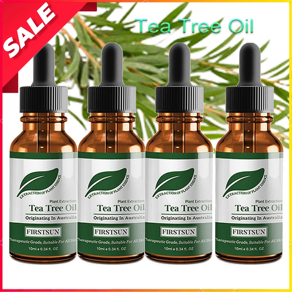 Organic Tea Tree Oil For Skin Face Hair Scalp Acne Treatment  Hair Growth Essential Oils for Diffuser, Aromatherapy Massage 10ml