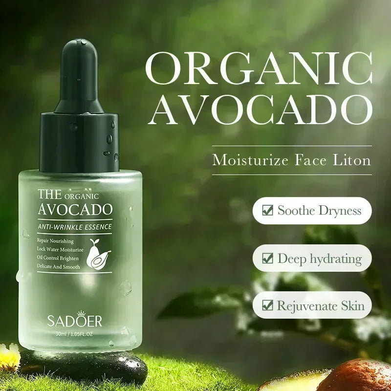 Avocado Face Essence Organic Shea Butter Moisturizing Anti-Aging Repairing Nourish Smooth Facial Serum Skin Care