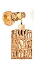 Hemp Rope Design Bedhead Wall Lamp Cylindrical Shaped Wall Light for Bedroom Farmhouse Countryside Decorative Lighting Lampshade