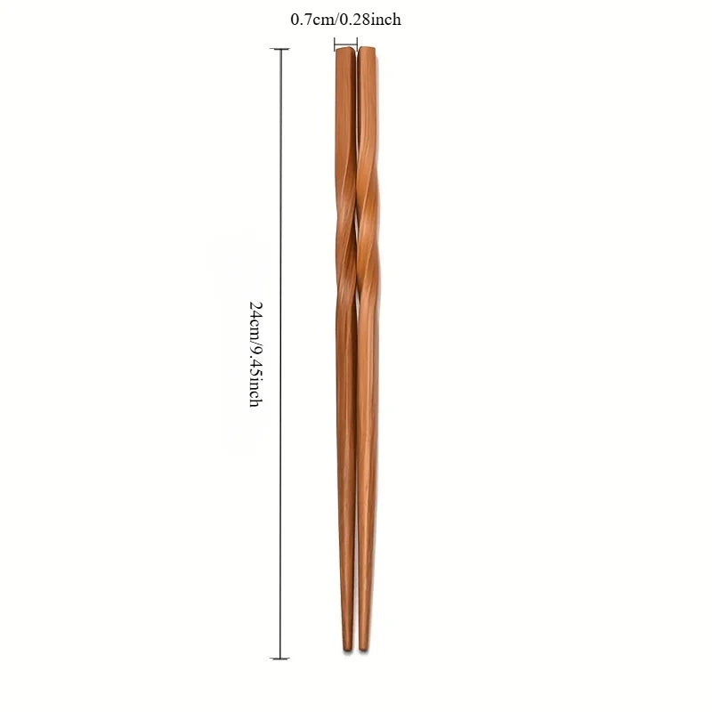 5 Pairs Natural Bamboo Chopsticks Set, Chinese Style Chopsticks, Household Pointed Chopsticks, Tableware, Kitchen Supplies