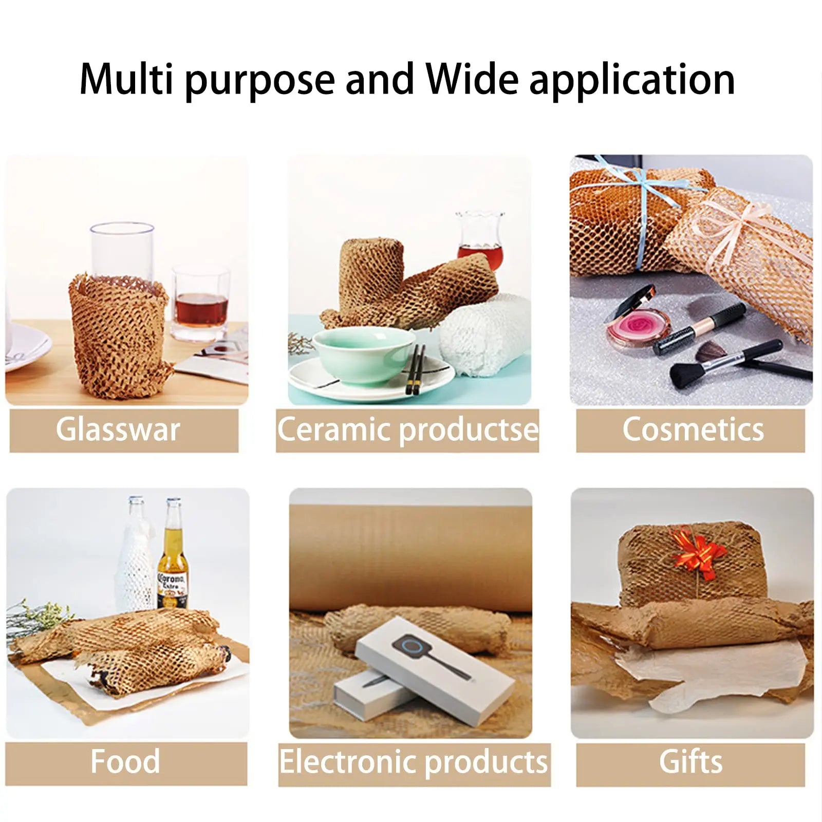 Brown Honeycomb Paper Roll - Sustainable Buffer Material for Gifts & Transport Safety