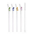 Reusable Glass Straws Eco Friendly Drinking Straws for Smoothies Cocktails Trendy Bar Accessory for Coffee Mug Tea Beer