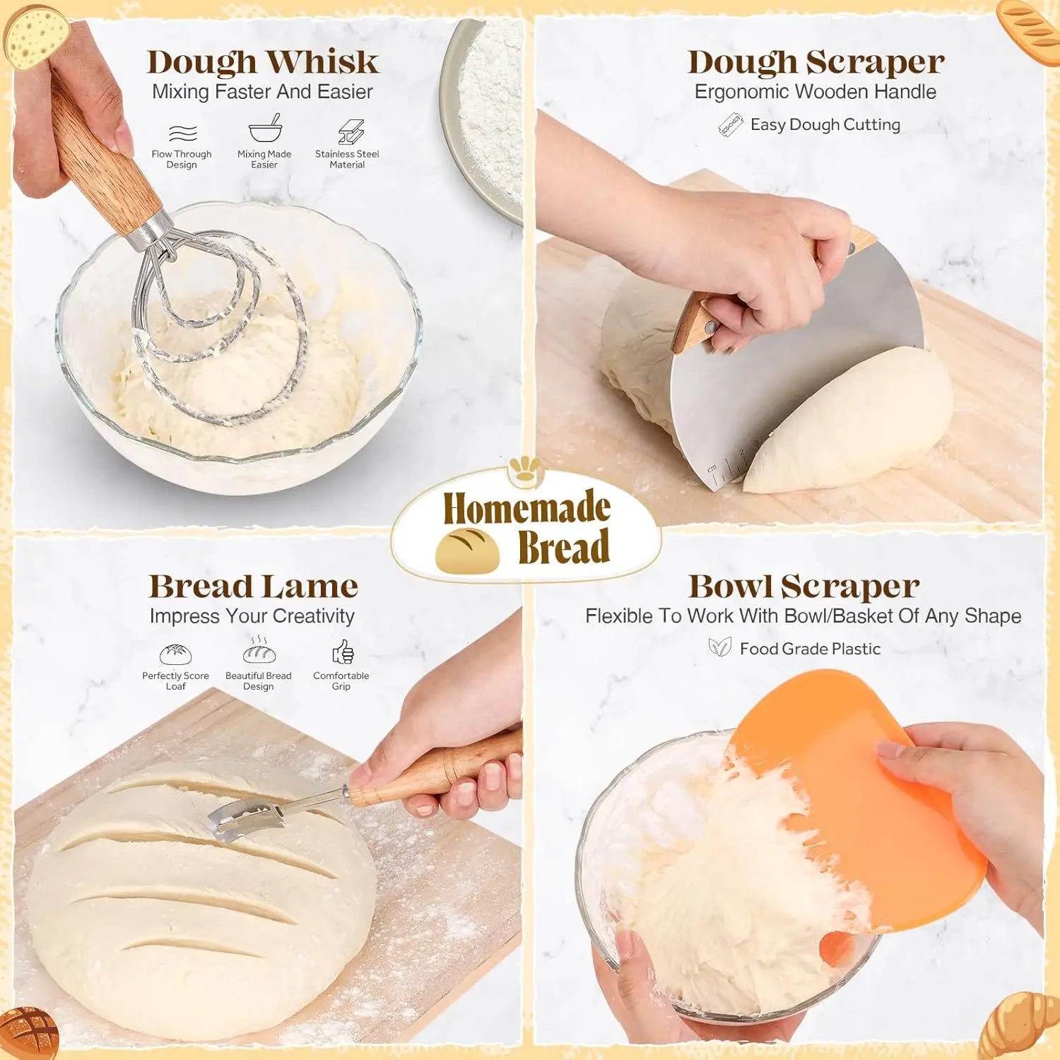 37-piece Sourdough Bread Starter Kit  with Starter Jar Bread Sling Dough Whisk Bags