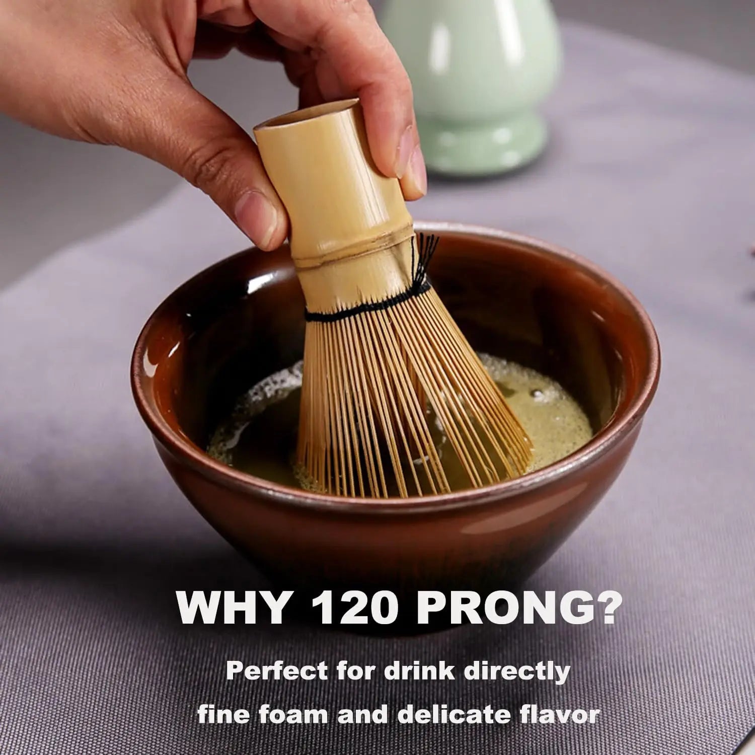 Premium Bamboo Matcha Whisk–Matcha preparation-Making Smooth and Frothy texture – Perfect for Daily Use, Travel, and Gift Giving