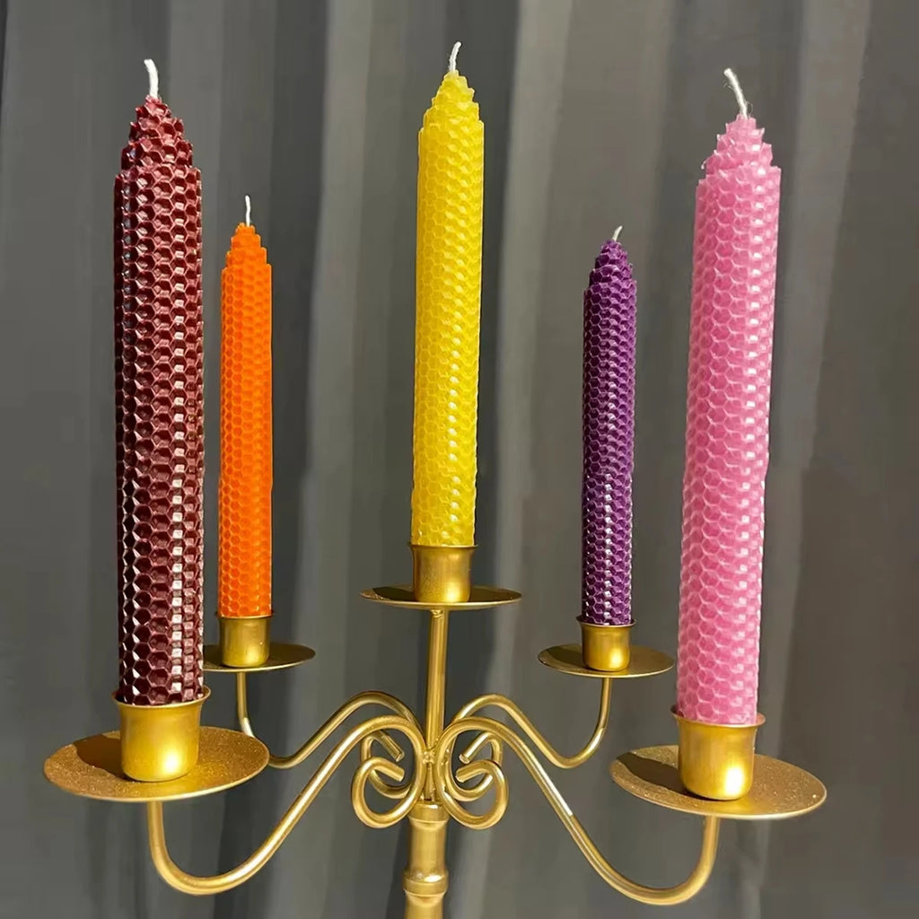 13pcs 20*20cm Color Beeswax Sheet Candle Roll Handmade Smokeless Candle Making Honeycomb Wax Slice Parent-child Activity Materia