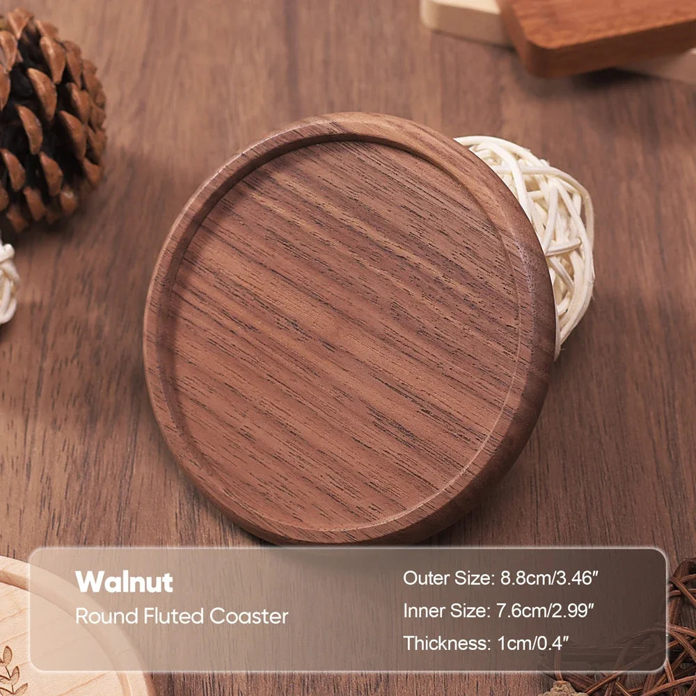 Bamboo Base Coaster Set Simple Creative Cup Holder Round Water Cup Insulation Pad Bamboo Tea Cup Holder Display Rack Accessories