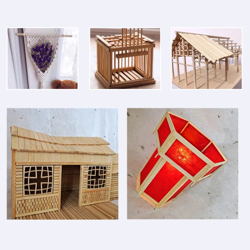 10PCS-100PCS/Lot Bamboo Wood DIY Building Model Material Handmade Craft Furniture Lantern Making Ornaments