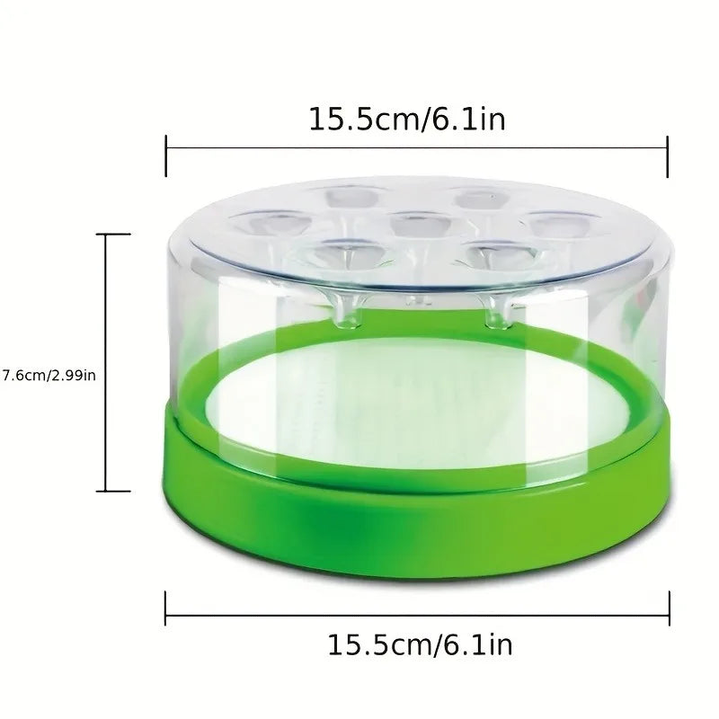 Eco-Friendly Fly Trap, 7 Holes, Clear Top & Green Base, No Elec, Safe for Home/Garden