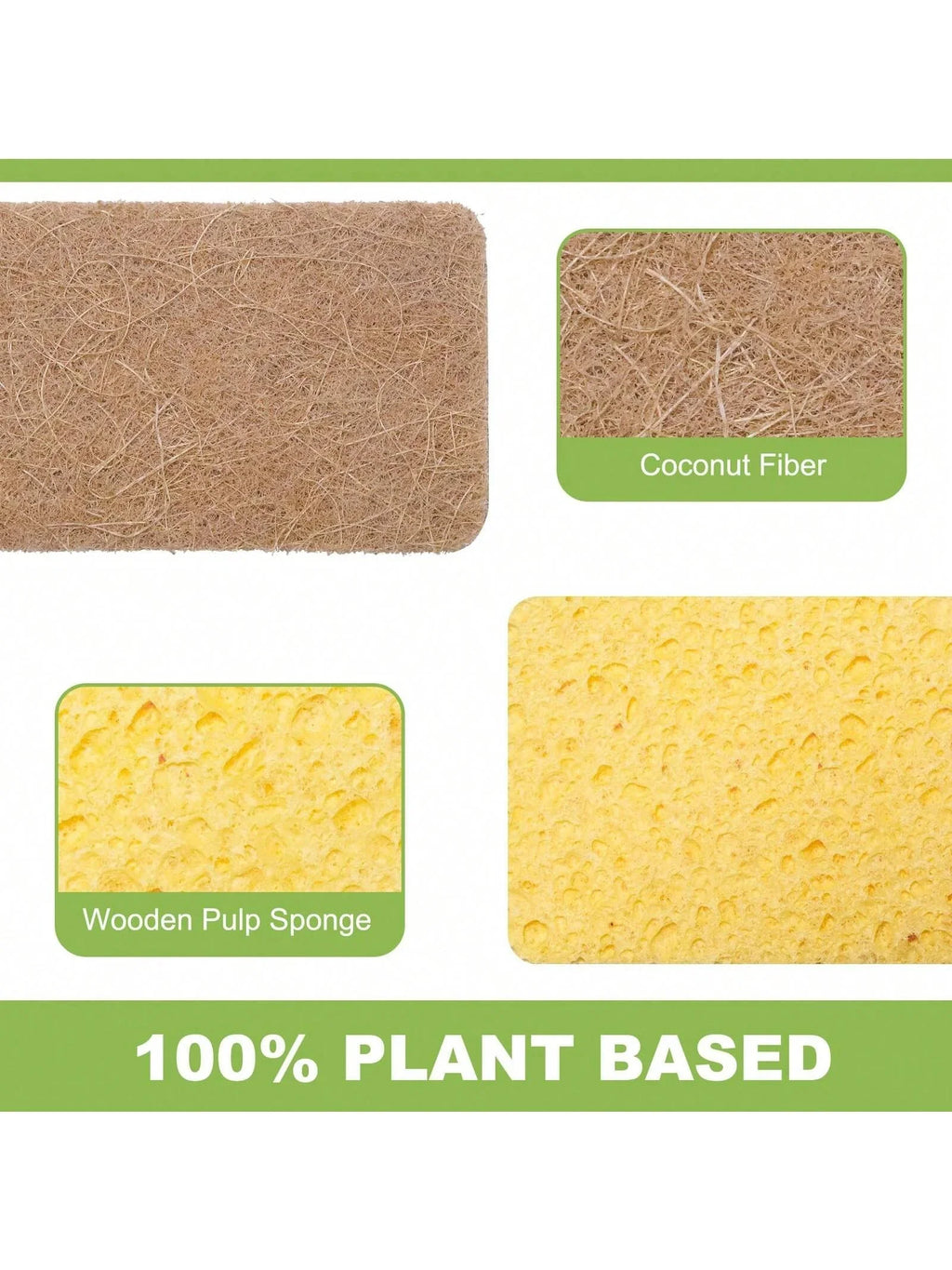 Biodegradable compostable cellulose and coconut scrubbing sponge -6 eco-friendly sponge tableware pieces