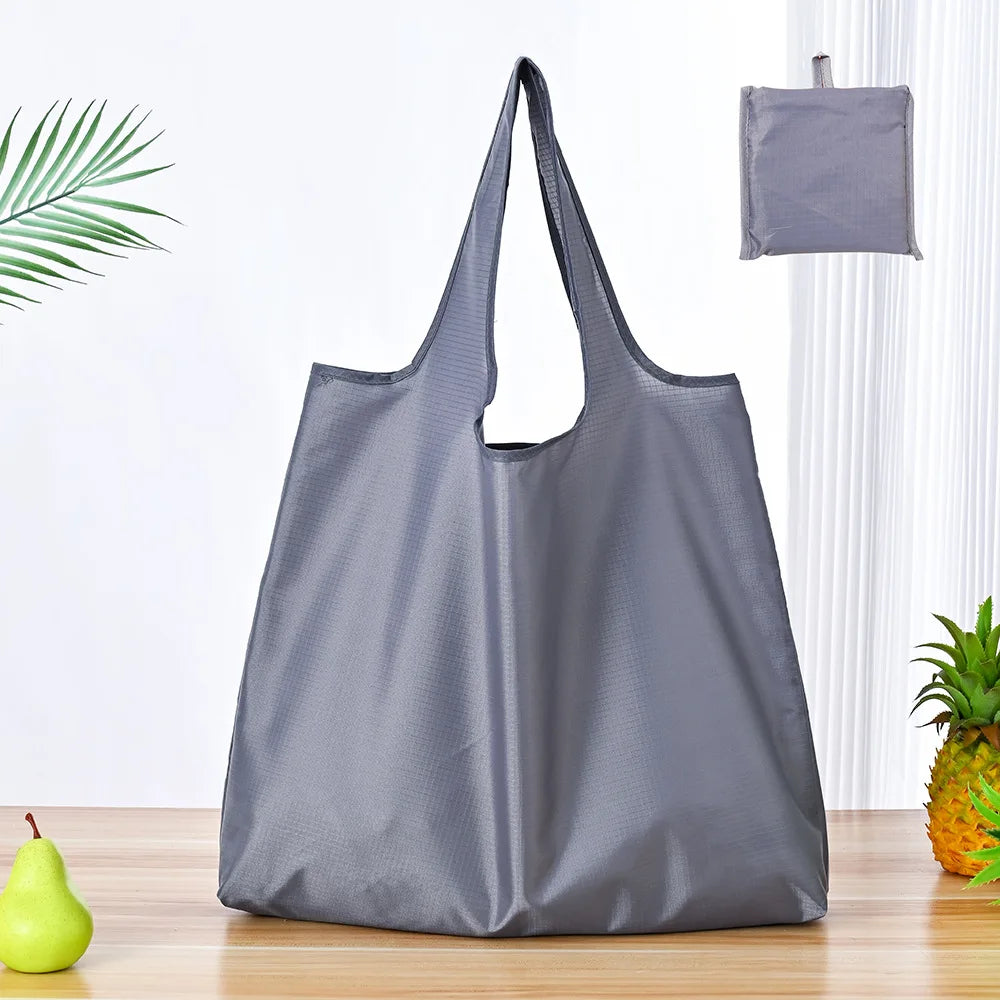  Reusable Bags Large Washable Market Shopping Bags Foldable Eco-Friendly Pocket Handbags For Travel Tote Bag Grocery Bag Pouch