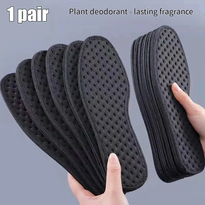 Bamboo Charcoal Antibacterial Insoles for Shoes Plant Deodorant Running Sports Insole Feet Thickened Shock Absorbing Shoe Sole