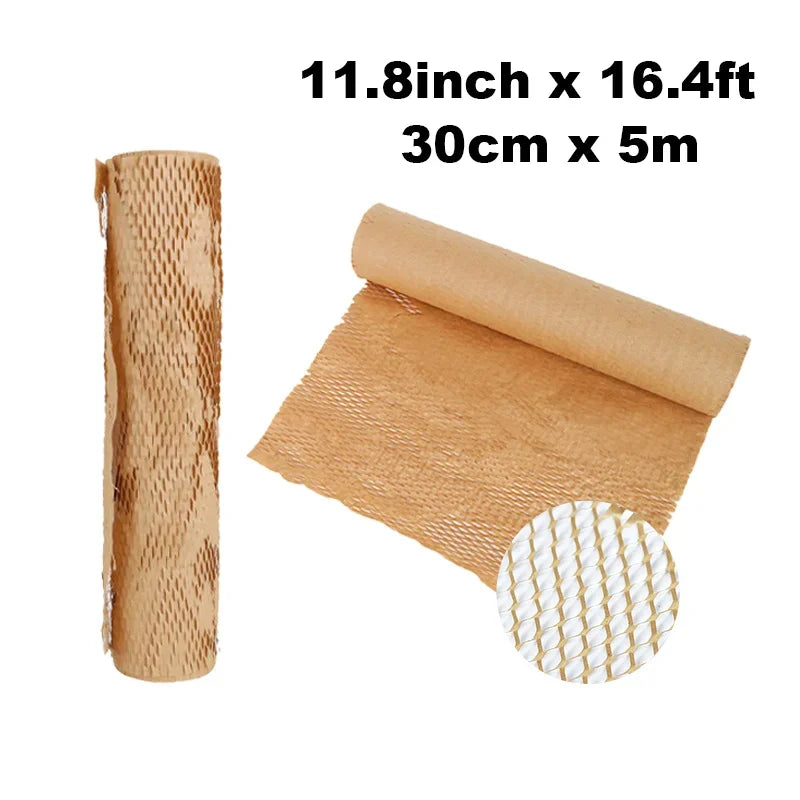 Brown Honeycomb Paper Roll - Sustainable Buffer Material for Gifts & Transport Safety