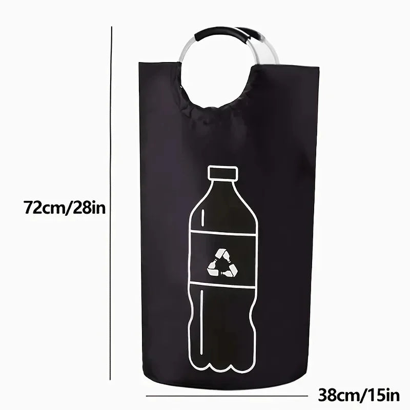 Large-capacity Plastic Bottle Storage Basket Recycling Waste Water Bottles Collection Bag Folding Recycling Bucket Dirty Laundry