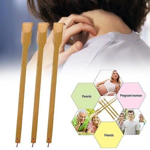 Smooth bamboo back scratcher with rounded tips
