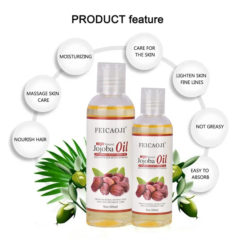Natural Organic Jojoba Oil Anti Aging Firming Skin Face  Moisturizing Relaxing Massage Oil Hair Repair Skin Care Body Oil