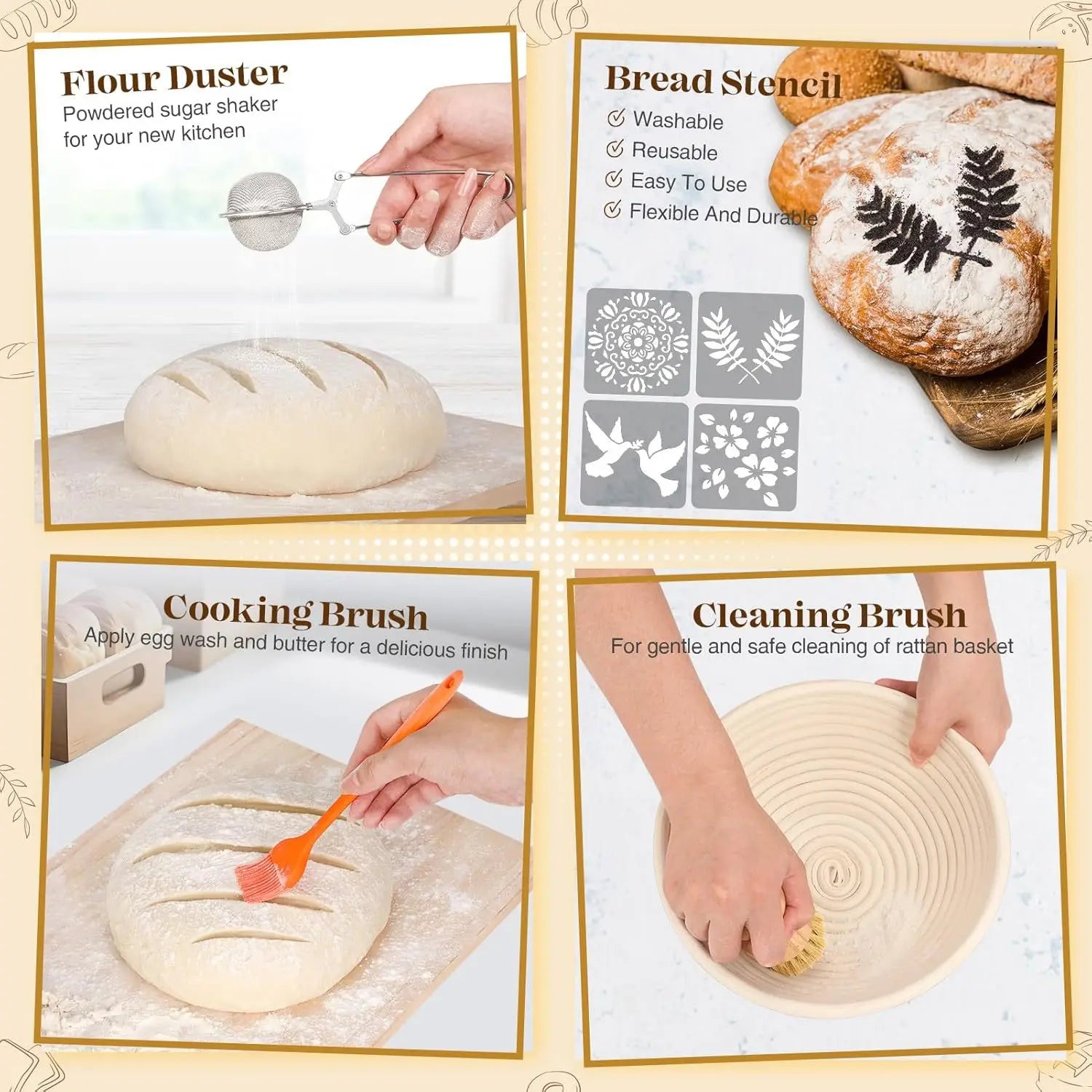 37-piece Sourdough Bread Starter Kit  with Starter Jar Bread Sling Dough Whisk Bags