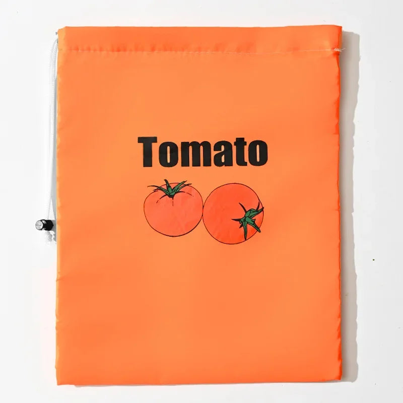 "Reusable Drawstring Produce Bags - Eco-Friendly Freshs Food Storage for Fruits & Vegetables, Kitchen & Refrigerator Organizer"