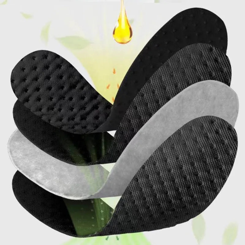 Bamboo Charcoal Antibacterial Insoles for Shoes Plant Deodorant Running Sports Insole Feet Thickened Shock Absorbing Shoe Sole