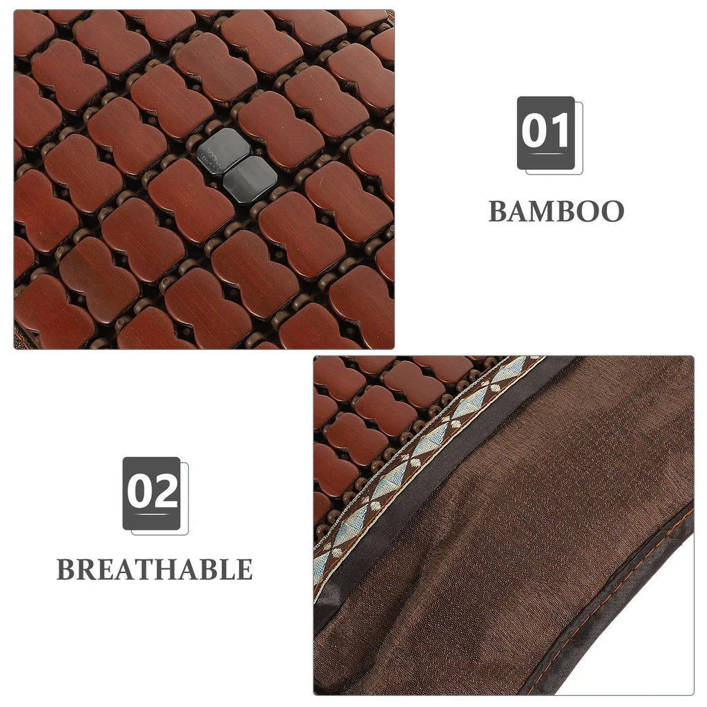 Bamboo Pillow Smooth Skin-Friendly Orthopedic Lumbar Pillow Cooling Breathable Cervical Neck Cushion for Seniors Summer Night