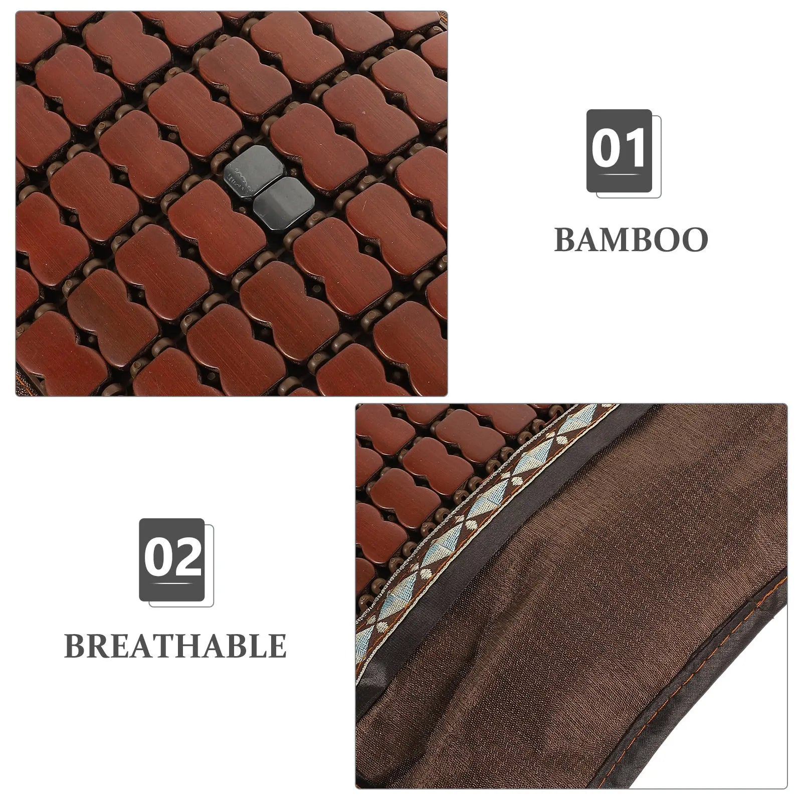 Bamboo Pillow Smooth Skin-Friendly Orthopedic Lumbar Pillow Cooling Breathable Cervical Neck Cushion for Seniors Summer Night