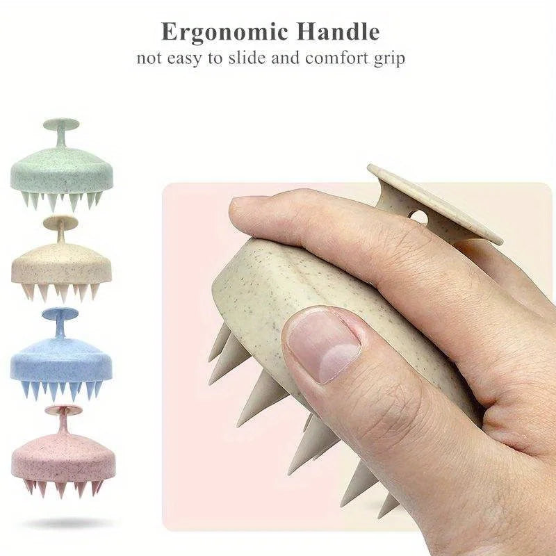 Eco-Friendly Hair Brush Set Soft Bristles & Portable Silicone Scalp Massager with Colorful Gift Set - for Normal Hair Types
