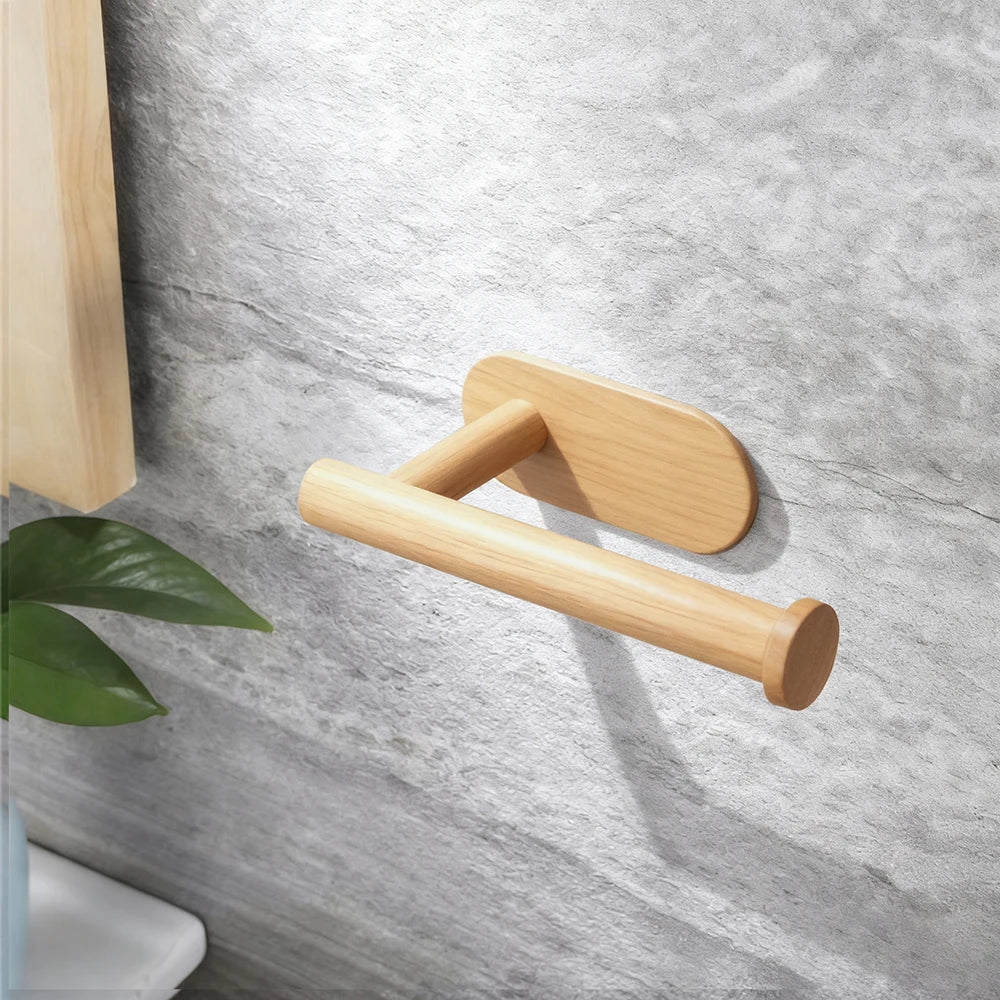 Eco-friendly wood grain Multi-Hook Effortlessly hang towels toilet paper, keys small tools Space-saving design with strong load