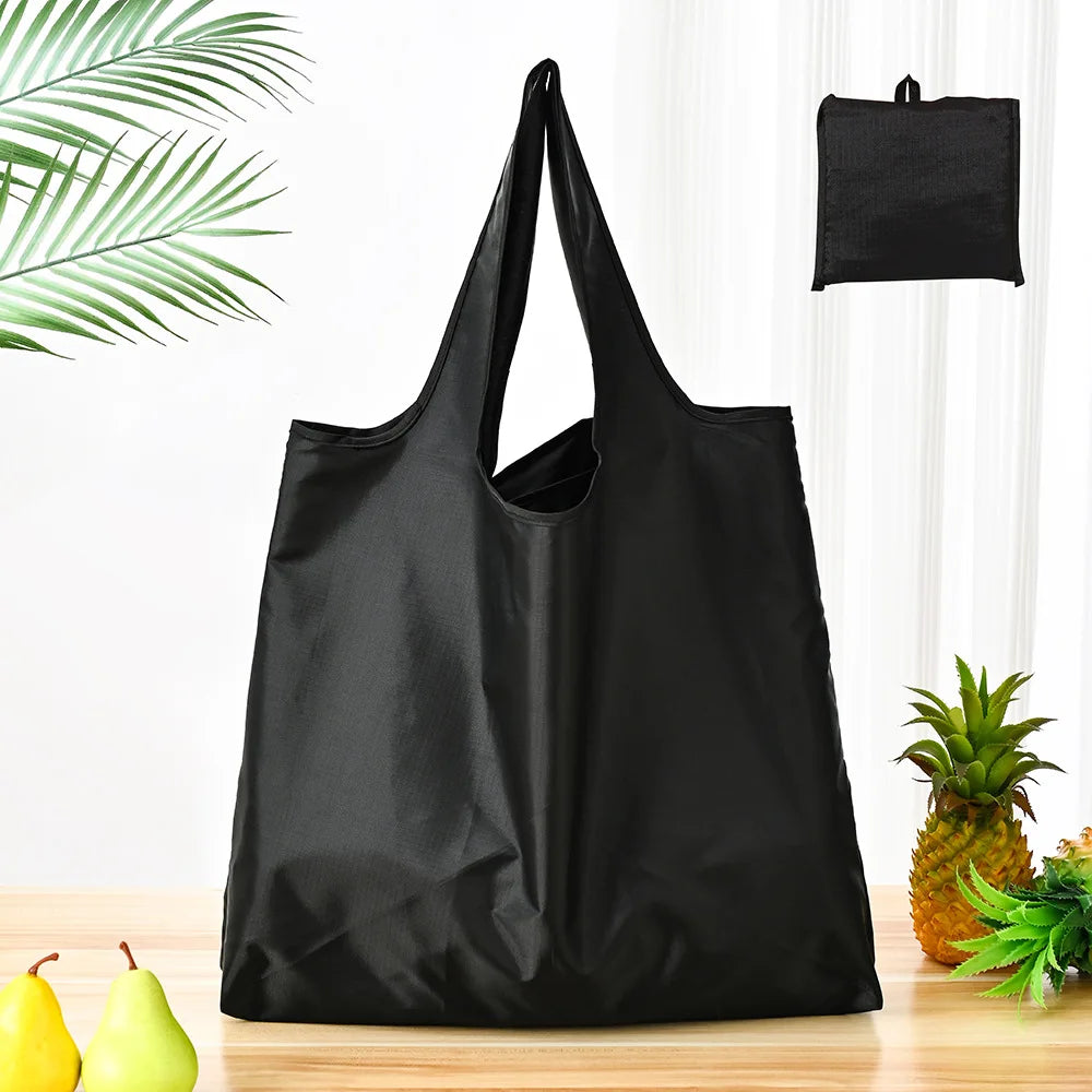  Reusable Bags Large Washable Market Shopping Bags Foldable Eco-Friendly Pocket Handbags For Travel Tote Bag Grocery Bag Pouch