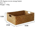 Zerolife Natural Woven Seagrass Basket, Straw Wicker Storage Container for Home Table, Fruit Bread Towels & Small Kitchen