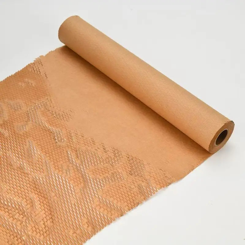 Brown Honeycomb Paper Roll - Sustainable Buffer Material for Gifts & Transport Safety