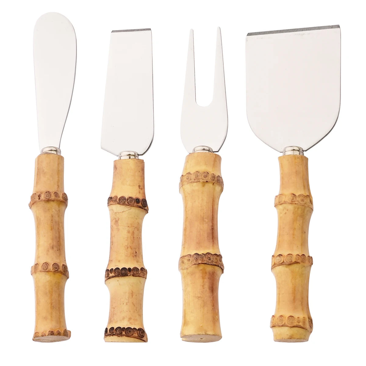 Bamboo Cheese Knives Set Cheese Cutlery Stainless Steel Cheese Slicer Cutter Mini Knife Butter Knife Spatula Fork Kitchen Tools