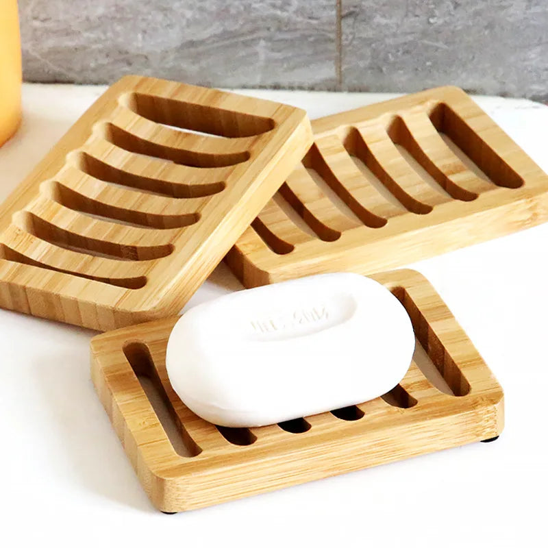 Bamboo Case Tray Wooden Prevent Mildew Drain Soap Box Natural Bamboo Tools Bath Soap Holder Container Bathroom Washroom Tools