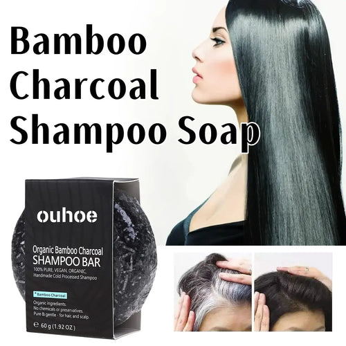 Bamboo charcoal solid shampoo bar