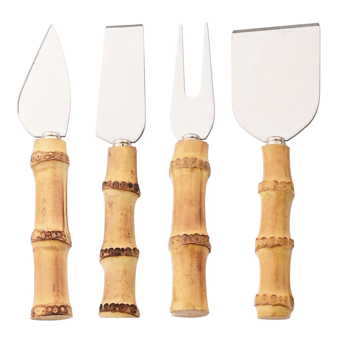 Bamboo Cheese Knives Set Cheese Cutlery Stainless Steel Cheese Slicer Cutter Mini Knife Butter Knife Spatula Fork Kitchen Tools
