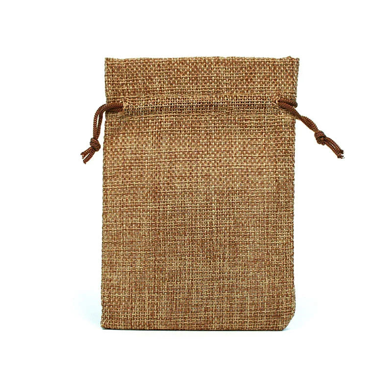 10pcs/lotNatural Hemp Bag Drawstring Hemp Gift Bag Wedding Birthday Party Valentine's Day Gift Storage Children's Candy Gift Bag