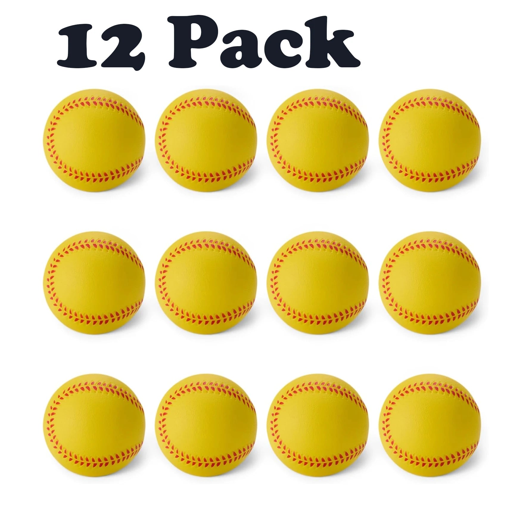 Eco-Friendly PU Foam Training Baseballs Softballs For Students 2.83 Inch 12 Pack Indoor Practice Safe Play