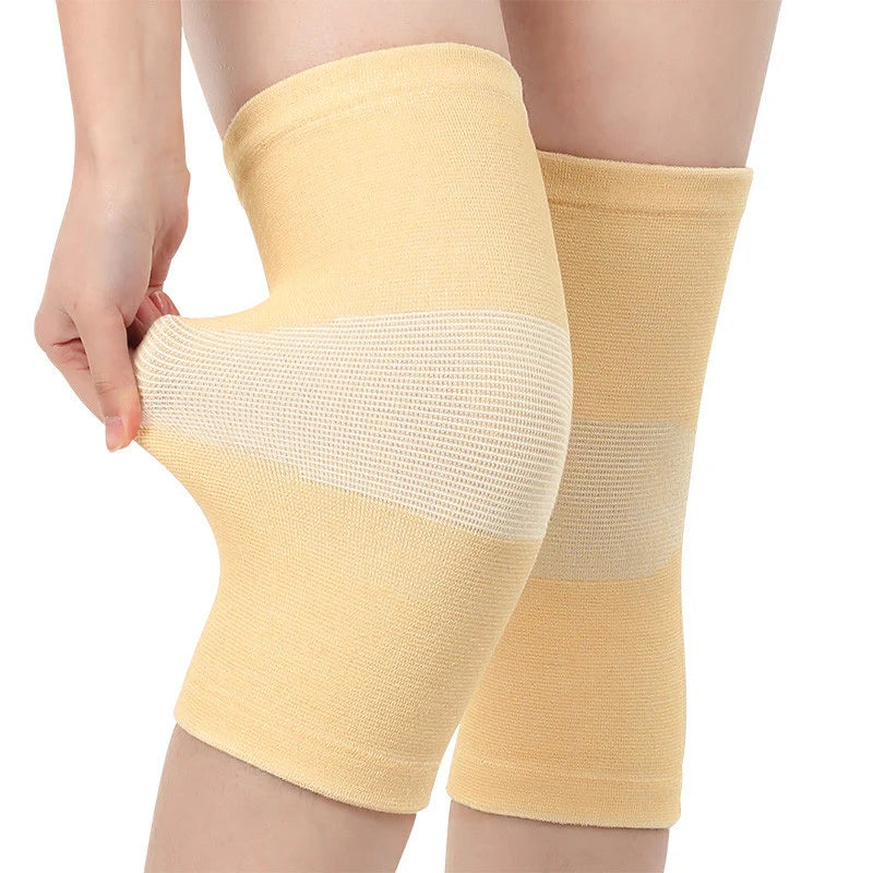 Bamboo Charcoal Knee Warmers for Men & Women - Breathable Thin-Knit Thermal Sleeves with Anti-Slip Grip, Joint Support Comfort