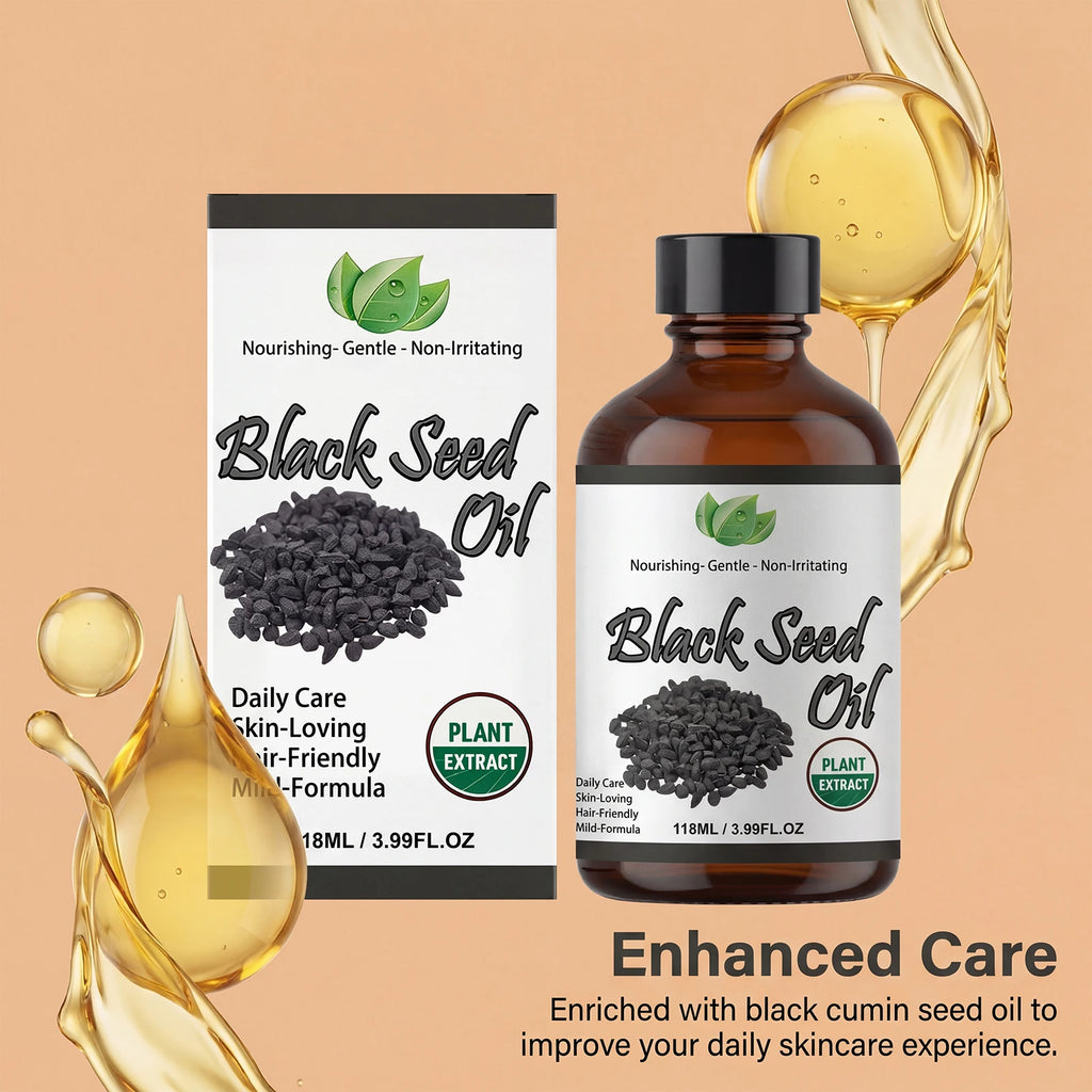 Organic Black Seed Oil Hair,Body & Face Nourishing Moisturize Essence Oil Natural Smooth Skin Care Product Multi Effect Care Oil