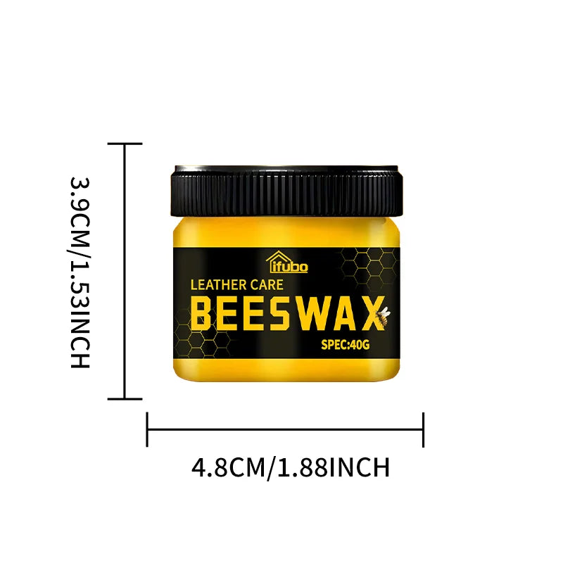 Ifubo Leather Care Beeswax, 100% Natural Beeswax Leather Polish For Shoes Bag Sofa, Multi-Purpose Leather Maintenance Wax