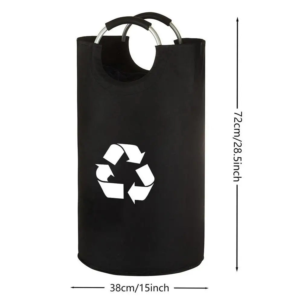 Indoor Recycling Bins For Kitchen 82L Oxford Folding Storage Recycling Garbage Can For Home Dorm Laundry Room Garage Bedroom