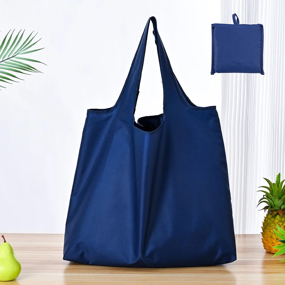  Reusable Bags Large Washable Market Shopping Bags Foldable Eco-Friendly Pocket Handbags For Travel Tote Bag Grocery Bag Pouch
