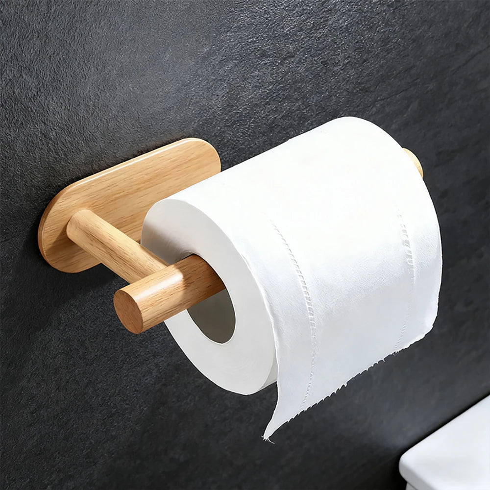 Eco-friendly wood grain Multi-Hook Effortlessly hang towels toilet paper, keys small tools Space-saving design with strong load