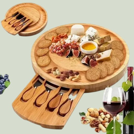 Bamboo Charcuterie Board Set with Knives