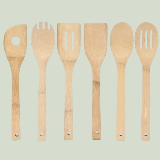 Set of wooden cooking utensils